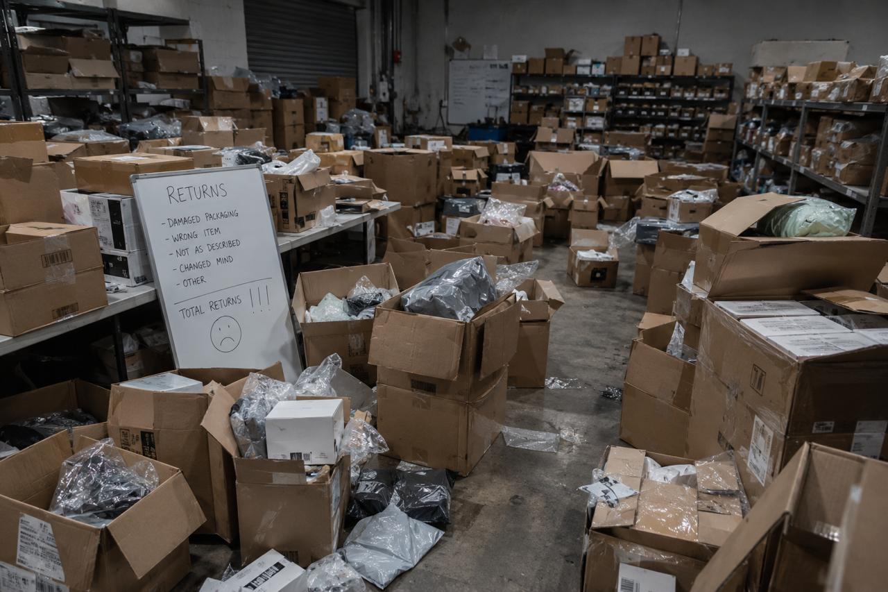 Customer returns as received — unsorted, mixed condition